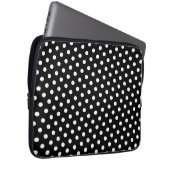 Schwarz-Weiß-Polka-Dot-Laptop-Sieb Laptopschutzhülle (Vorne Rechts)