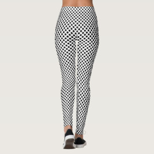 Schwarz-Weiß-Polka-Dot Leggings
