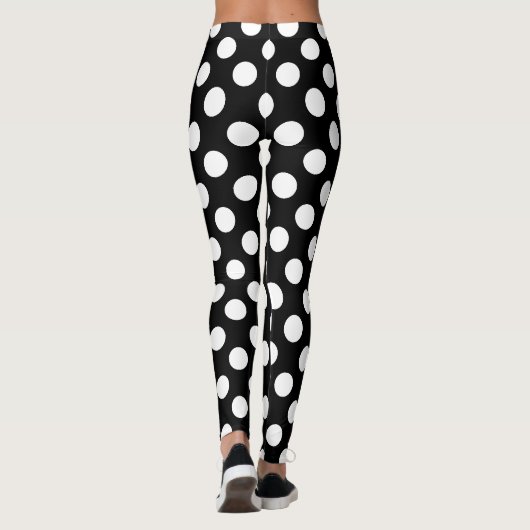 Schwarz-Weiß-Polka-Dot Leggings (Rückseite)