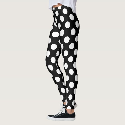 Schwarz-Weiß-Polka-Dot Leggings (Links)
