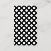 Schwarz-Weiß-Polka-Dot mit rotem Band Visitenkarte (Rückseite)