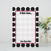 Schwarz-Weiß-Polka-Dot-Mode Briefpapier (Stehend Vorderseite)