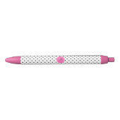 Schwarz-Weiß-Polka-Dot Monogramm mit Hot-Pink Kugelschreiber (Vorderseite)