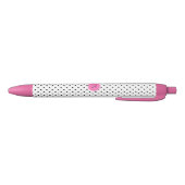 Schwarz-Weiß-Polka-Dot Monogramm mit Hot-Pink Kugelschreiber (Unterseite)