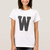 Schwarz-Weiß-Polka-Dot-Monogramm T-Shirt (Vorderseite)