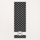 Schwarz-Weiß-Polka-Dot-Monogramm Yogamatte (Vorderseite)