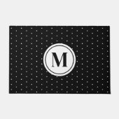 Schwarz-Weiß-Polka-Dot-Muster Fußmatte (Vorderseite)