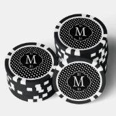 Schwarz-Weiß-Polka-Dot-Muster Pokerchips (Stapel)