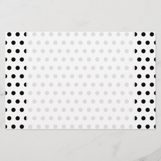 Schwarz-Weiß-Polka-Dot-Muster. Spott. Briefpapier (Vorderseite)