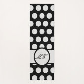 Schwarz-Weiß-Polka Dot Niedlich Mit Monogramm Yogamatte (Vorderseite)