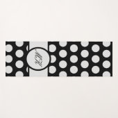 Schwarz-Weiß-Polka Dot Niedlich Mit Monogramm Yogamatte (Vorderseite (Horizontal))