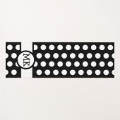 Schwarz-Weiß-Polka Dot Niedlich Mit Monogramm Yogamatte (Vorderseite (Horizontal))