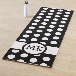 Schwarz-Weiß-Polka Dot Niedlich Mit Monogramm Yogamatte