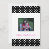 Schwarz-Weiß-Polka-Dot-Party Einladung (Rückseite)