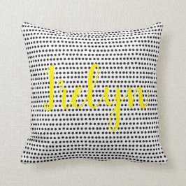 Schwarz-Weiß-Polka-Dot-Pillow mit Name Kissen