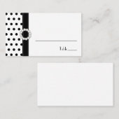 Schwarz-Weiß-Polka-Dot-Platzkarten Platzkarte (Vorne/Hinten)