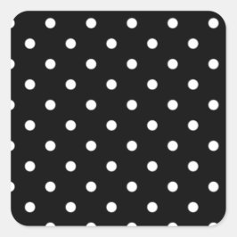 Schwarz-Weiß-Polka-Dot Quadratischer Aufkleber