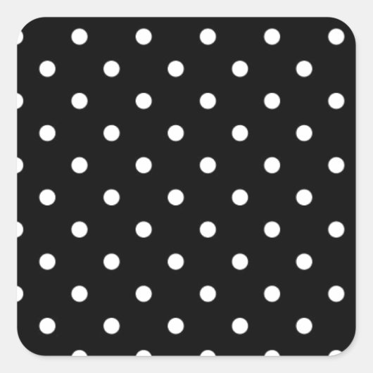 Schwarz-Weiß-Polka-Dot Quadratischer Aufkleber (Vorderseite)