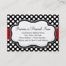 Schwarz/Weiß Polka Dot Red Ribbon