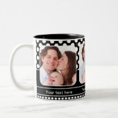 Schwarz-Weiß-Polka-Dot-Retro-Foto Tasse (Links)