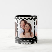 Schwarz-Weiß-Polka-Dot-Retro-Foto Tasse (Mittel)
