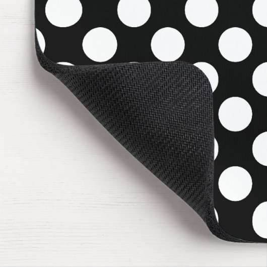 Schwarz-Weiß-Polka-Dot-Retro-Muster Mousepad (Ecke)