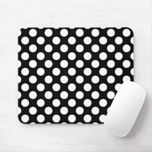 Schwarz-Weiß-Polka-Dot-Retro-Muster Mousepad (Mit Mouse)