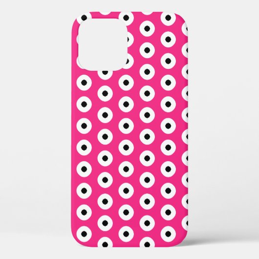 Schwarz/Weiß Polka Dot Rosa Hintergrund (änderbar) Case-Mate iPhone Hülle (Rückseite)