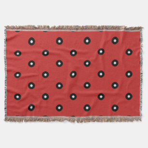 Schwarz/Weiß Polka Dot Roter Hintergrund (änderbar Decke