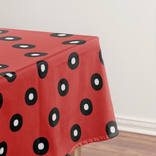 Schwarz/Weiß Polka Dot Roter Hintergrund (änderbar Tischdecke (Beispiel)
