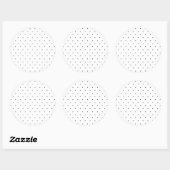 Schwarz-Weiß-Polka-Dot Runder Aufkleber (Blatt)