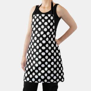 Schwarz-Weiß-Polka-Dot-Schürze Schürze