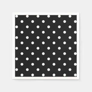 Schwarz-Weiß-Polka-Dot Serviette