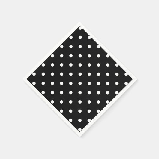 Schwarz-Weiß-Polka-Dot Serviette (Ecke)