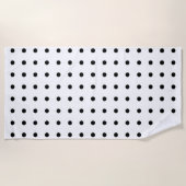 Schwarz-Weiß-Polka-Dot Strandtuch (Vorderseite)