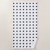 Schwarz-Weiß-Polka-Dot Strandtuch (Vorderseite)