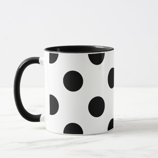 Schwarz-Weiß-Polka-Dot Tasse (Links)