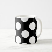 Schwarz-Weiß-Polka-Dot-Tasse Kaffeetasse (VorderseiteRechts)