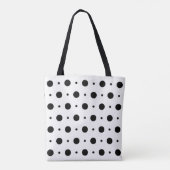 Schwarz-Weiß-Polka-Dot-Tote-Tasche Tasche (Rückseite)