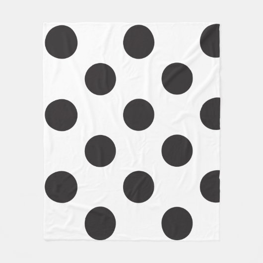 Schwarz-Weiß-Polka Dot Trendy Design Fleecedecke (Vorderseite)