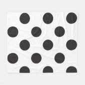 Schwarz-Weiß-Polka Dot Trendy Design Fleecedecke (Vorderseite (Horizontal))