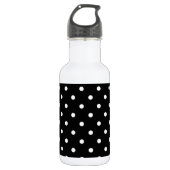 Schwarz-Weiß-Polka-Dot Trinkflasche (Vorderseite)