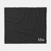 Schwarz-Weiß-Polka-Dot und -Name oder Monogramm Fleecedecke (Vorderseite (Horizontal))
