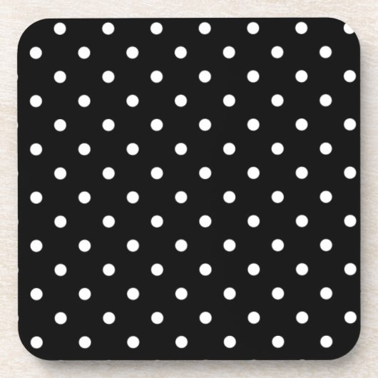 Schwarz-Weiß-Polka-Dot Untersetzer (Vorderseite)