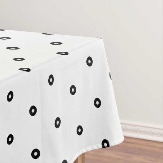 Schwarz/Weiß Polka Dot - veränderbare Hintergrundf Tischdecke (Beispiel)