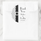 Schwarz-weiß Polka Dot Vielen Dank Gastgeschenk Ho Runder Aufkleber (Tasche)
