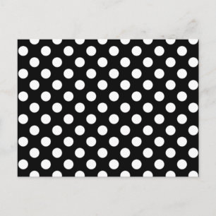 Schwarz/Weiß Polka Dot Wedding RSVP Postcard Einladungspostkarte