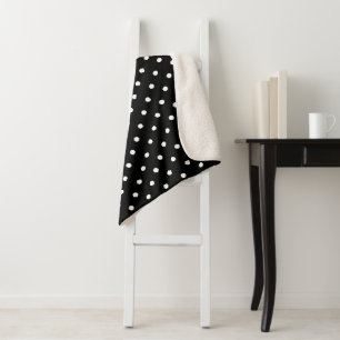 Schwarz-Weiß-Polka dotiert minimalistisch elegant Sherpadecke