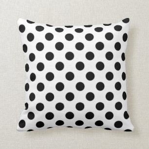 Schwarz-Weiß-Polka-Dotkissen Kissen