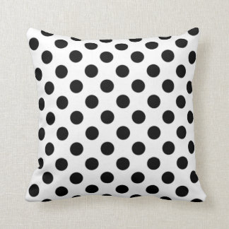 Schwarz-Weiß-Polka-Dotkissen Kissen